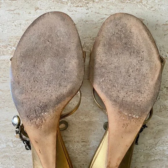 Vintage Giuseppe Zanotti Stone Strap Kitten Heel Sandals - Picture 9 of 9